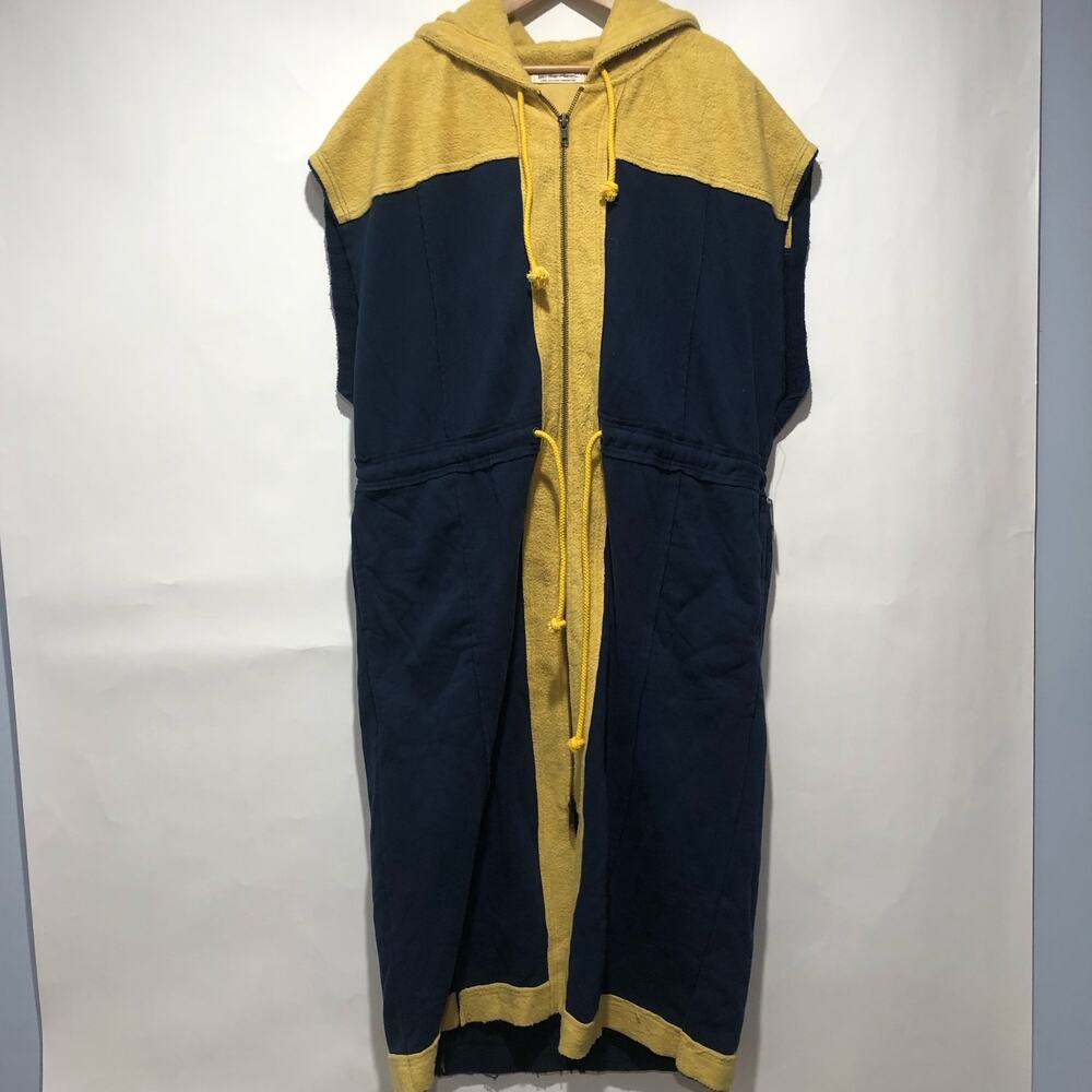 NWT We The Free People Soft Maxi Blue Vest Hood Zip Tie Hoodie Sweatshirt Sz L - Picture 4 of 10